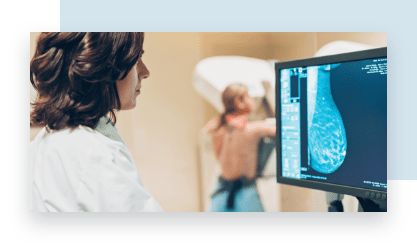 Woman Receiving a Mammogram at Bellevue
